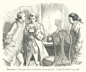 Illustration für Sie macht sich klein, um zu erobern (Gravur) von George John Pinwell