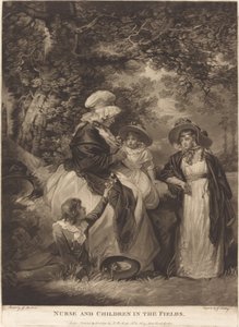 Krankenschwester und Kinder auf den Feldern von George Keating after George Morland