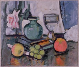 Stillleben, Rose und Obst von George Leslie Hunter