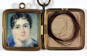 Lord Charles Bentinck (1780-1826), goldener Anhänger mit Haarlocke im gegenüberliegenden Fach von George Lethbridge Saunders