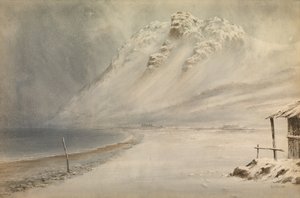 Schneesturm in Penmaenmawr, Nordwales
