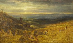 Ein Kornfeld in Surrey, ca. 1877 von George Lucas