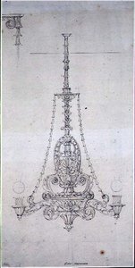 Entwurf für einen Kronleuchter von George Maddox