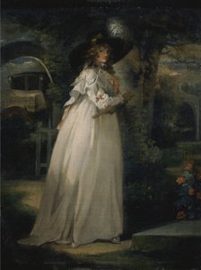 Porträt eines Mädchens in einem Garten von George Morland