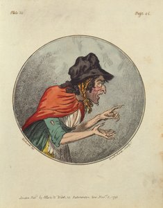 Karikatur einer alten Frau, geätzt von Isaac Cruikshank