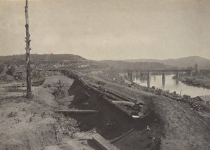 Verteidigungen der Etawah-Brücke, 1860er von George N. Barnard