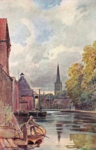Die Kathedrale von der King Street Fähre (Farblithografie) von George Parsons Norman