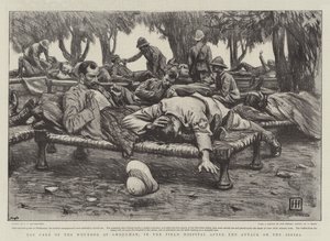 Die Versorgung der Verwundeten in Omdurman, im Feldlazarett nach dem Angriff auf die Zeriba