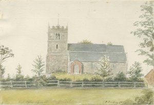 High Offley Kirche: Aquarell von George Perfect Harding