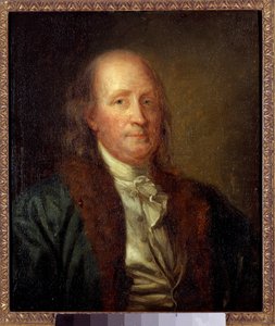 Porträt von Benjamin Franklin (1706-1790), amerikanischer Physiker, Philosoph und Politiker Gemälde von George Peter Alexandre Healy (1808-1894) von George Peter Alexander Healy