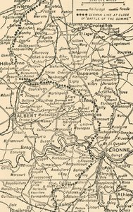 Karte zur Veranschaulichung der Schlacht an der Somme, 1919 von George Philip and Son Ltd