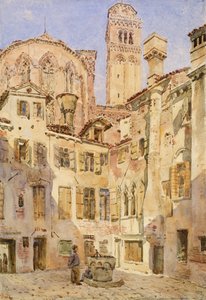 Die Kirche der Frari, Venedig, vom Campiello San Rocco, 1854 von George Price Boyce