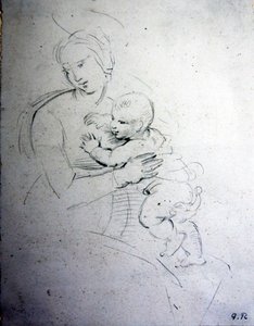Eine Mutter und ihr Kind - Studie für die Alten von George Richmond