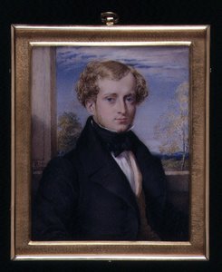 Porträtminiatur eines unbekannten Mannes, möglicherweise ein Mr. Ashby von George Richmond