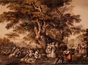 Sommer: Schafschur, ca. 1780 von George Robertson