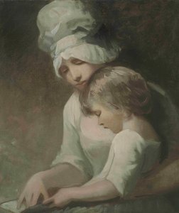 Eine Mutter und ein Kind lesen von George Romney