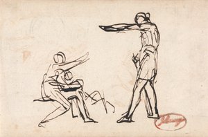 Ein Krieger nimmt Abschied von seiner Familie, möglicherweise der Abschied von Hector von George Romney