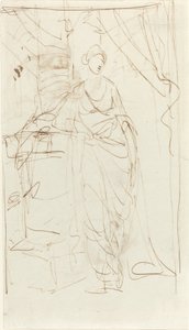 Eine elegante Dame in klassischer Kleidung [recto] von George Romney