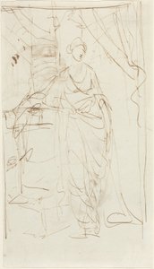 Eine elegante Dame in klassischer Kleidung [recto] von George Romney