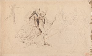 Apollo und Diana für "Die Zerstörung der Kinder der Niobe" von George Romney