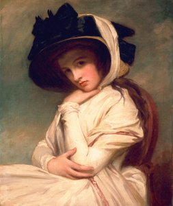 Emma Hart, später Lady Hamilton, mit Strohhut, ca. 1782-94 von George Romney