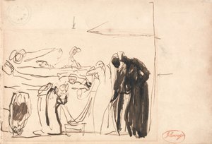 Figuren an einer Bahre