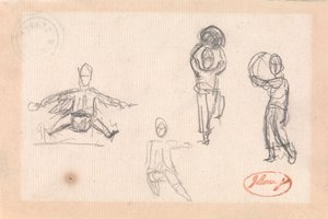 Vier Skizzen eines spielenden Kindes von George Romney
