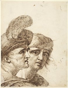 Köpfe von zwei Männern (verso: Studie für die Anklage der Susanna) von George Romney
