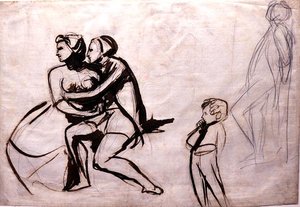 Liebende von einem Kind beobachtet von George Romney