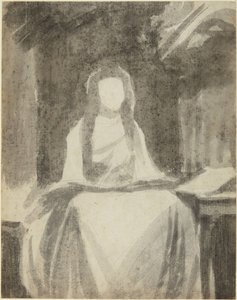 Porträtstudie von Lady Hamilton als St. Cecilia von George Romney