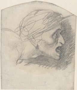 Profil eines grotesken Kopfes, nach rechts gewandt von George Romney