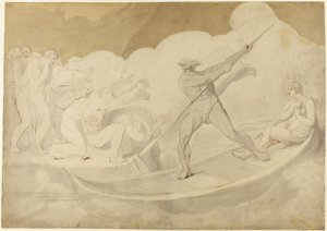 Psyche über den Styx gefahren aus Apuleius, Der goldene Esel, VI, 18 von George Romney
