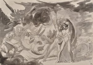 Satan beobachtet die gefallenen Engel