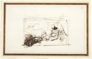 Sitzende Figuren und Ziege von George Romney