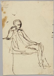 Sitzende männliche Figur, Porträtstudie