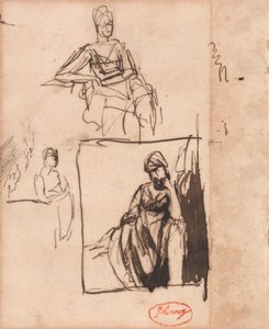 Sitzende Frau: Drei Posen