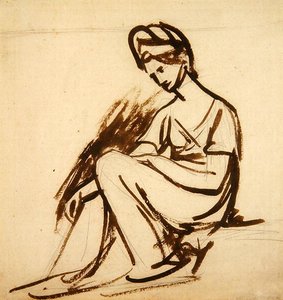 Studie für ein Porträt einer sitzenden Dame von George Romney