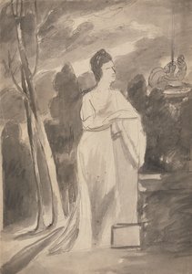 Frau an einer Säule von George Romney