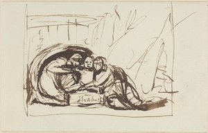 Der junge Shakespeare, genährt von Komödie und Tragödie von George Romney