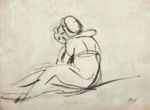 Zwei umarmende Kinder von George Romney