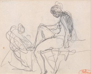 Zwei Figuren: Wahrscheinlich für das Bad der Diana von George Romney