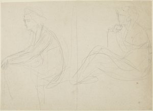 Zwei Studien einer sitzenden Frau von George Romney