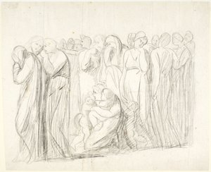 Weinende Frauen und Kinder: Studie für die Anklage der Susanna; Verso: Figurenstudien von George Romney