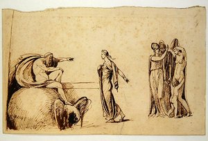 Zeus mit anderen mythologischen Figuren von George Romney