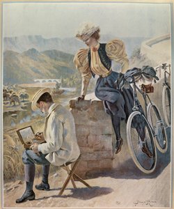 Paar im Süden Frankreichs, 20. Jahrhundert (Illustration) von George Roux