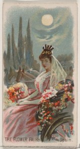 Der Blumenmarkt, Spanien, aus der Feiertagsserie N80 für Duke-Zigaretten, 1890 von George S. Harris and Sons