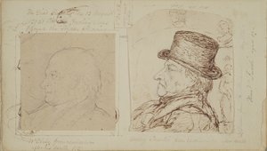 Studien von Kaninchen mit überlagerten Porträts von William Blake und Henry Fuseli