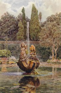 Italienische Gärten: Villa Aldobrandini, Brunnen im Parterre von George Samuel Elgood