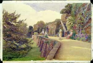 Die Terrasse am Berkeley Castle, Gloucestershire, 1887 von George Samuel Elgood
