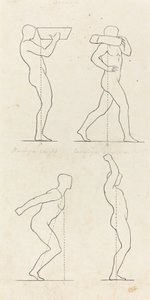 Ein Gewicht tragen; sich zum Sprung vorbereiten und landen von George Scharf after John Flaxman
